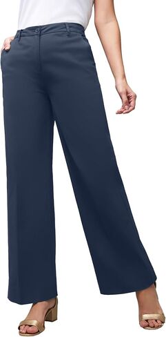 Jessica London Women's Plus Size Stretch Cotton Chino Wide-Leg Trouser in Saudi Arabia