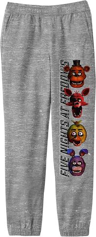 Five Nights at Freddy's Vertical Layout with Boxed Characters Youth Athletic Heather Gray Jogger Pants in Saudi Arabia