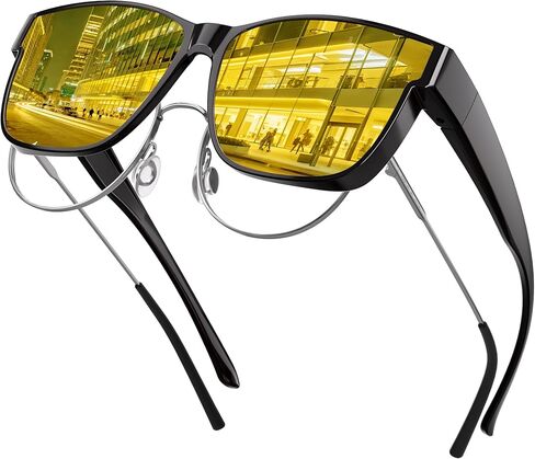 نظارات الرؤية الليلية XVXV مناسبة للرجال والنساء - عدسات مستقطبة مضادة للوهج عالية الدقة باللون الأصفر للقيادة الليلية in Kuwait