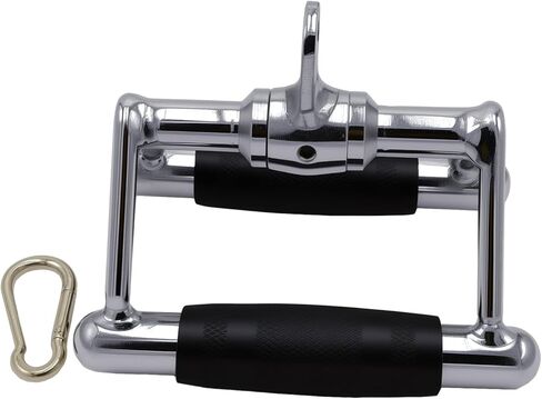 شريط سحب LAT، شريط ضغط دوار للأسفل، حبل ثلاثي الرؤوس، ملحق كابل بمقبض مزدوج على شكل حرف D لتدريبات القوة، ملحقات آلة الكابلات مع مقابض مطاطية (زوج واحد) in Kuwait