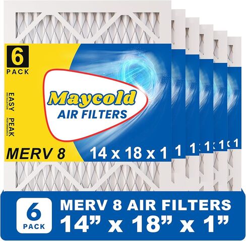 14x18x1 Air Filter MERV 8(6-PACK),Plated Furnace AC Air Filters Replacement,(Actual Size: 13.70" x 17.70" x 0.75") in Saudi Arabia