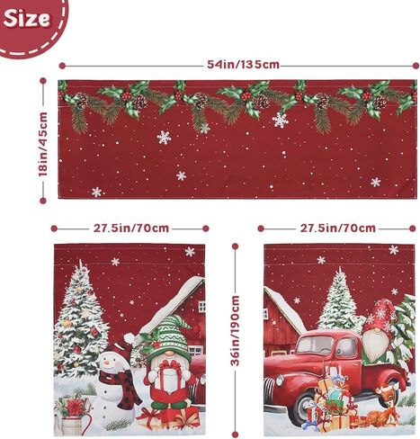 St. Patrick's Day Kitchen Curtains 3 Piece Set Shamrock Curtains Valance & Tiers 36 Inch Short Window Curtain for Kitchen Home Indoor Cafe Over Sink Window Irish-Themed Decor in Saudi Arabia