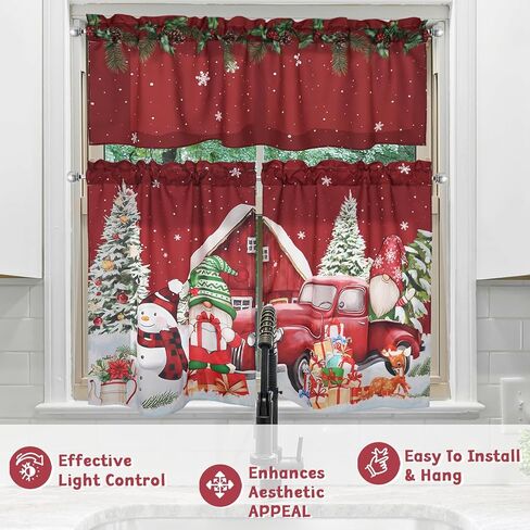 St. Patrick's Day Kitchen Curtains 3 Piece Set Shamrock Curtains Valance & Tiers 36 Inch Short Window Curtain for Kitchen Home Indoor Cafe Over Sink Window Irish-Themed Decor in Saudi Arabia