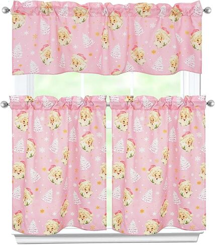 St. Patrick's Day Kitchen Curtains 3 Piece Set Shamrock Curtains Valance & Tiers 36 Inch Short Window Curtain for Kitchen Home Indoor Cafe Over Sink Window Irish-Themed Decor in Saudi Arabia