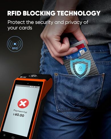 محفظة للرجال محفظة RFID مع نافذتين لبطاقة الهوية وفتحة للنقود، محفظة نحيفة ثنائية الطي مع حامل بطاقات منبثق لـ 12-13 بطاقة، جيب أمامي، هدايا للرجال (ألياف الكربون) in Saudi Arabia