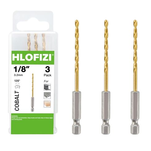 3/8" Cobalt Drill Bit with Hex Shank (2 Pack), Impact Titanium Twist Drill Bits for Metal, Stainless Steel, Cast Iron and Wood in Kuwait