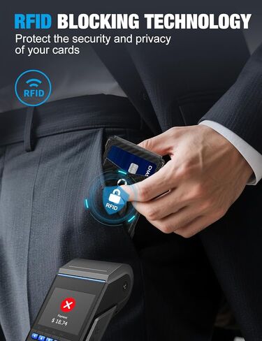 Airtag Wallet for Men, Mens Smart Wallet for Air Tag RFID Blocking, Minimalist Bifold Pop Up Aluminum Credit Card Case Holder 9-13 Cards with ID Window & Stretchable Cash Slot, No Airtag Included in Saudi Arabia