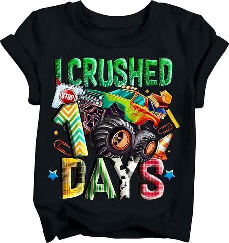 100 Days of School Shirt for Boys Girls Kids Happy 100th Day T-Shirt Toddler Celebration Graphic Top 2026 (3T-10T) in Saudi Arabia