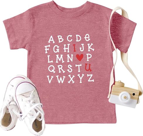 Toddler Valentines Day Shirt for Boys Girls: Valentine Heart Graphic Tshirts Kids Valentine's Day Outfit Love Heart Tee in Saudi Arabia