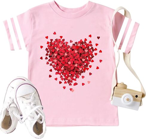 Toddler Valentines Day Shirt for Boys Girls: Valentine Heart Graphic Tshirts Kids Valentine's Day Outfit Love Heart Tee in Saudi Arabia