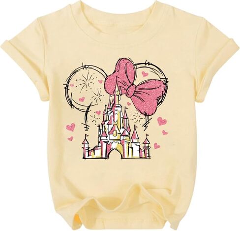 قمصان سحرية للفتيات، قمصان ذات رسومات لطيفة للأطفال، قمصان للعطلات العائلية، قمصان كاجوال بأكمام قصيرة in Kuwait