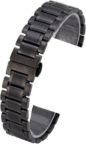 Metal Watch Strap Stainless Steel Folding Clasp Wristband Adjustable Unisex in Saudi Arabia