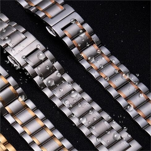 Metal Watch Strap Stainless Steel Folding Clasp Wristband Adjustable Unisex in Saudi Arabia