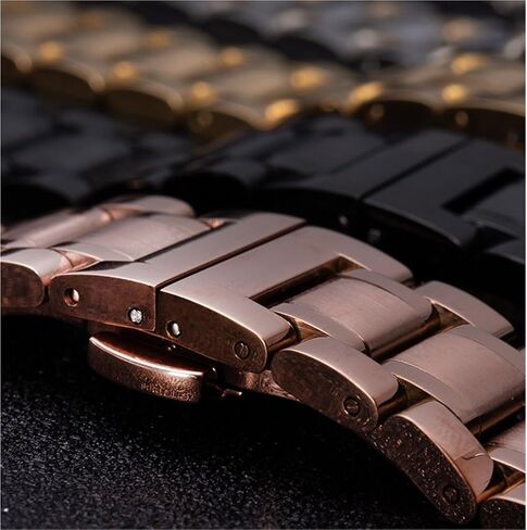 Metal Watch Strap Stainless Steel Folding Clasp Wristband Adjustable Unisex in Saudi Arabia