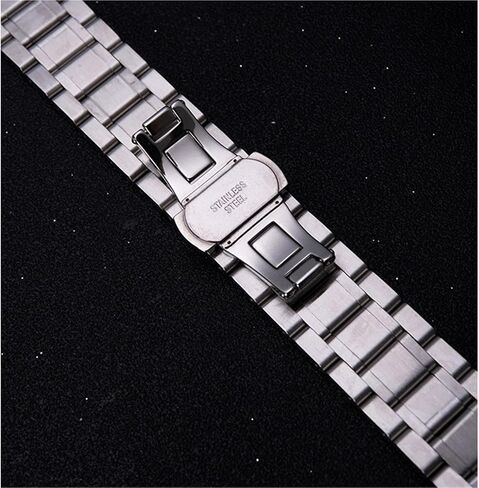 Metal Watch Strap Stainless Steel Folding Clasp Wristband Adjustable Unisex in Saudi Arabia