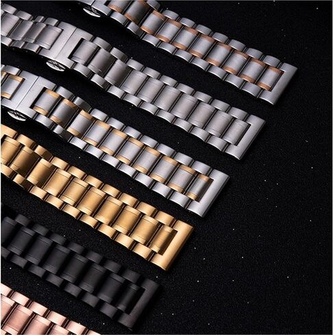 Metal Watch Strap Stainless Steel Folding Clasp Wristband Adjustable Unisex in Saudi Arabia