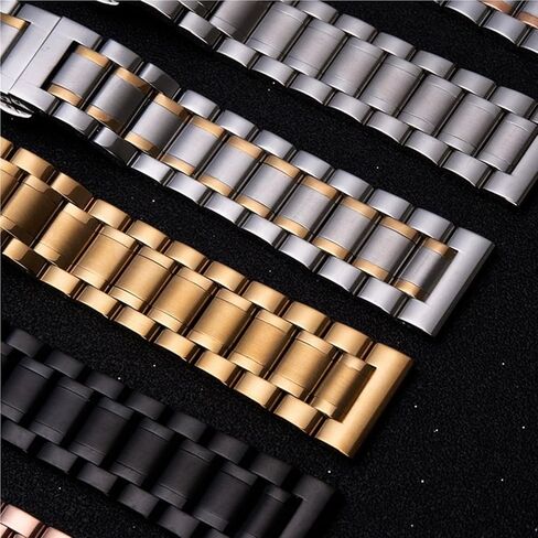Metal Watch Strap Stainless Steel Folding Clasp Wristband Adjustable Unisex in Saudi Arabia