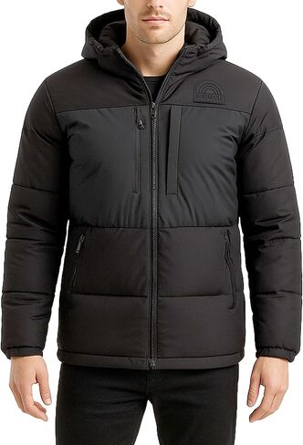 Southpole Mens Puffer Jacket - Insulated Tech Hooded Puffer Jackets Puffer Winter Coats for Men Snow Ski Hiking (S-XL) in Saudi Arabia