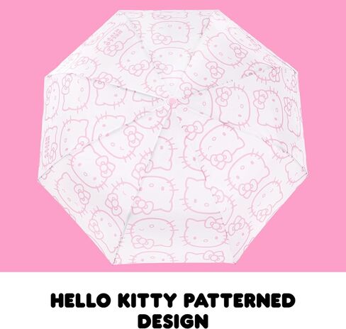Hello Kitty Expression Umbrella, Compact Auto Open and Close, Durable Frame, Matching Sleeve, White Pink in Saudi Arabia