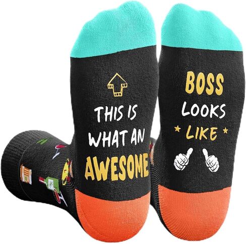 HAPPYPOP Boss Gifts Socks Ideas - Boss Gifts for Men Women, Best Boss Gifts Male Female in Saudi Arabia