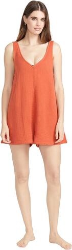 رومبر الشاطئ الفضفاض المعلق للسيدات من Volcom - بدلة سباحة بدون أكمام قابلة للسحب مع شارة الشعار in Saudi Arabia
