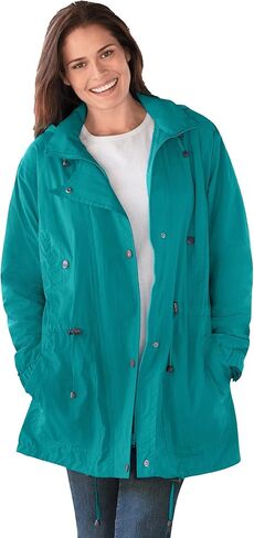 Woman Within Plus Size Petite Fleece-Lined Taslon Anorak in Saudi Arabia