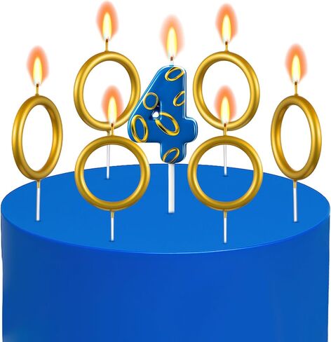 7 Pcs Gold Ring Birthday Candles Number Candle Cake Topper Hedgehog Cartoon Characters Themed Candle for Wedding Anniversary Valentine's Day Birthday Party Decorations Supplies(Number 5) in Saudi Arabia