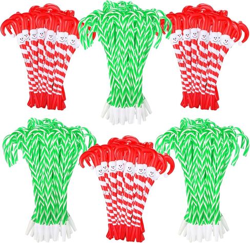 Qilery 200 Pieces Christmas Pens Christmas Candy Cane Pen Bulk with Black Ink Christmas Snowman Umbrella Pens Red Candy Cane Ballpoint Pen for Christmas Gifts Party New Year Holiday Decorations in Saudi Arabia