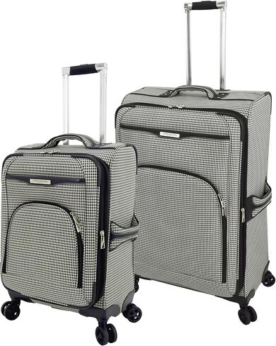 London Fog Oxford III Black White Houndstooth 2pc Set (20" and 29") in Saudi Arabia