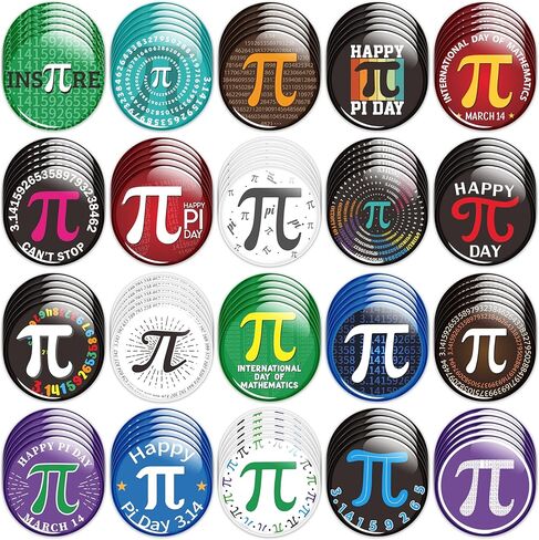 Dvbonike Mathematics Pi Day Button Pins - Math π Round Badge 3.14 Pinback International Day of Mathematics Decoration for School Classroom Activity Party Favor Supplies Clothe Bag Hat Accessory in Kuwait