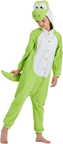 Kids Green Dinosaur One Piece Outfit Cartoon Cute Onesie Casual Outwear Halloween Outfit Jumpsuit Bodysuit in Saudi Arabia