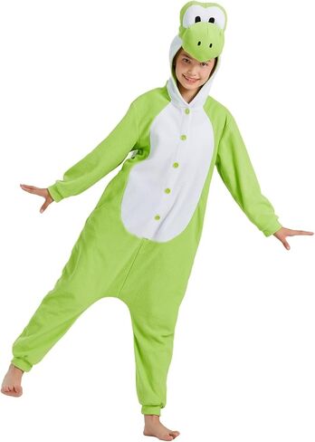 Kids Green Dinosaur One Piece Outfit Cartoon Cute Onesie Casual Outwear Halloween Outfit Jumpsuit Bodysuit in Saudi Arabia