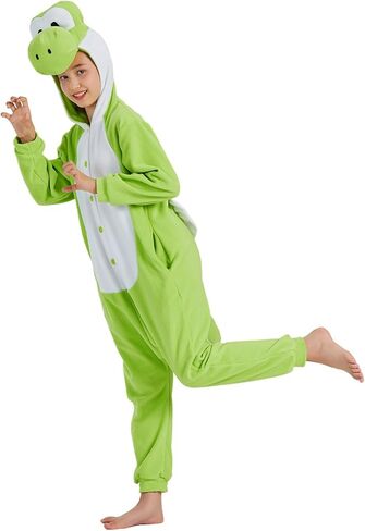 Kids Green Dinosaur One Piece Outfit Cartoon Cute Onesie Casual Outwear Halloween Outfit Jumpsuit Bodysuit in Saudi Arabia