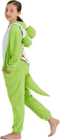 Kids Green Dinosaur One Piece Outfit Cartoon Cute Onesie Casual Outwear Halloween Outfit Jumpsuit Bodysuit in Saudi Arabia