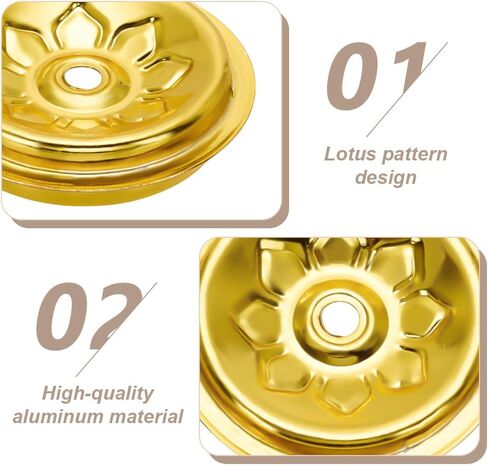 WEBEEDY 20 Pcs Gold Oil Lamp Floating Wick Holder Metal Lotus Floating Candle Wicks Disc Holder Oil Lamp Parts Kerosene Wick Holder for Temple Buddhist Supplies Table Centerpiece, 4cm/1.6'' in Saudi Arabia