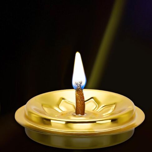 WEBEEDY 20 Pcs Gold Oil Lamp Floating Wick Holder Metal Lotus Floating Candle Wicks Disc Holder Oil Lamp Parts Kerosene Wick Holder for Temple Buddhist Supplies Table Centerpiece, 4cm/1.6'' in Saudi Arabia