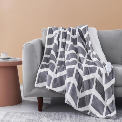 VENTIMI Electric Blanket Heated Throw, 50" x 60" Heated Blanket with 5 Heat Levels & 3 Hours Auto Off, Fast Heating Blanket with ETL & FCC Certification, Coffee in Saudi Arabia