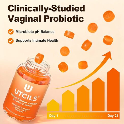 علكات Liposomal Premium للتوازن الأنثوي، علكات بروبيوتيك متقدمة للنساء مع البروميلين والتوت البري - دعم توازن درجة الحموضة الثلاثي المستهدف، 30B CFU ثابت على الرف، خالي من السكر 60 قطعة in Kuwait