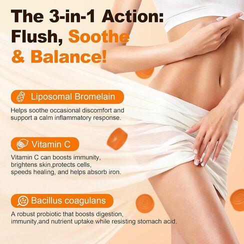 علكات Liposomal Premium للتوازن الأنثوي، علكات بروبيوتيك متقدمة للنساء مع البروميلين والتوت البري - دعم توازن درجة الحموضة الثلاثي المستهدف، 30B CFU ثابت على الرف، خالي من السكر 60 قطعة in Kuwait