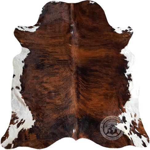 Sunshine Cowhides 100% Genuine Brindle Cowhide Rug - Modern Style Animal Skin Rug & Floor Carpet for Living Room, Bedroom, Kitchen & More - Extra Large (6x7-8 Ft.) in Kuwait