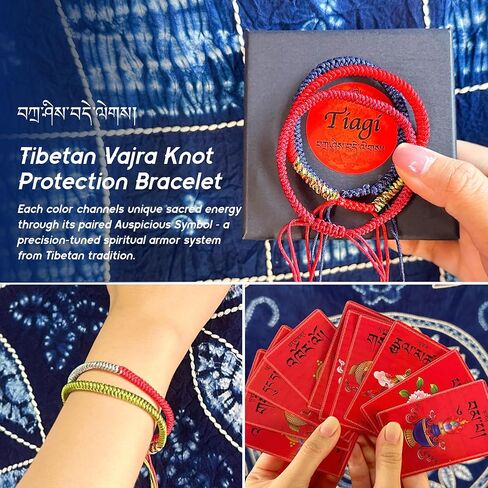 Tibetan Bracelet Talisman, Authentic Tibetan Monk Handmade Dorje Knot Red String Bracelets, Red Thread Bracelet Protection, Good Luck Rope for Men & Women, Ideal Gift for Blessing for Family & Friends in Saudi Arabia