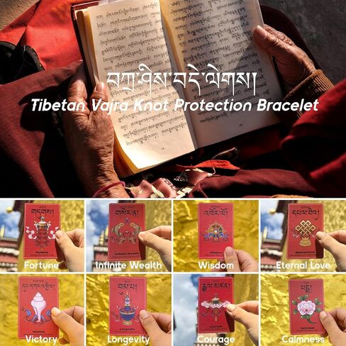 Tibetan Bracelet Talisman, Authentic Tibetan Monk Handmade Dorje Knot Red String Bracelets, Red Thread Bracelet Protection, Good Luck Rope for Men & Women, Ideal Gift for Blessing for Family & Friends in Saudi Arabia