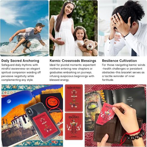 Tibetan Bracelet Talisman, Authentic Tibetan Monk Handmade Dorje Knot Red String Bracelets, Red Thread Bracelet Protection, Good Luck Rope for Men & Women, Ideal Gift for Blessing for Family & Friends in Saudi Arabia