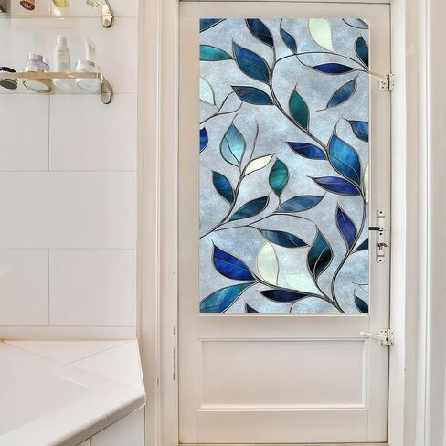 Static Cling Window Sticker 17.7x39.3 inch Stained Glass Window Film Static Cling Home Decoration Window Cover for Room Decor Home Office Glass Partitions in Saudi Arabia