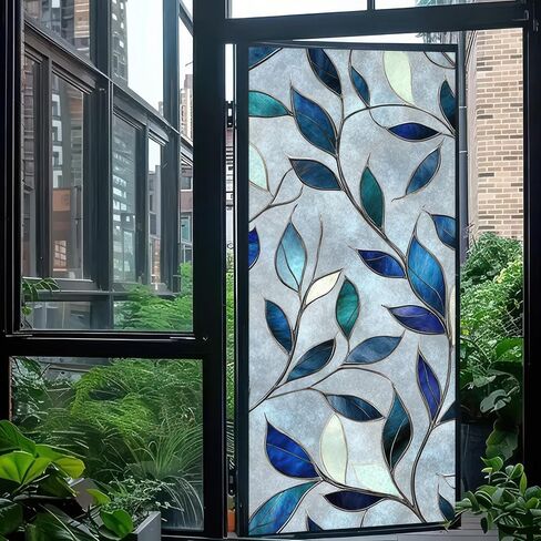 Static Cling Window Sticker 17.7x39.3 inch Stained Glass Window Film Static Cling Home Decoration Window Cover for Room Decor Home Office Glass Partitions in Saudi Arabia