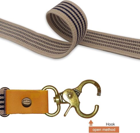 Suspenders for Men with Bronze Snap Hooks Y Back Adjustable Braces with Leather in Saudi Arabia