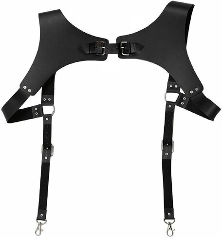Belt PU Leathers Suspenders for Men, Vintage Men Harness Punk Apparels Strap Chest Shoulder Belt Accessories in Saudi Arabia