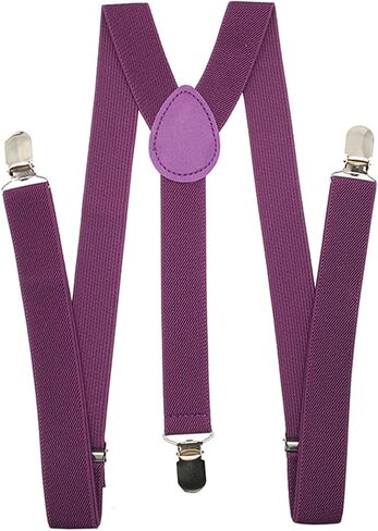 Y-Back Suspenders for Men, 2.5cm Wide with 3 Strong Metal Clips, Adjustable Elastic Braces in Saudi Arabia