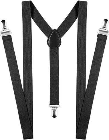 حمالات رجالي سوداء، حمالات سهرة قابلة للتعديل مع 3 مشابك معدنية، حمالات رجالي على شكل حرف Y شديدة التحمل، حمالات رجالية للسراويل in Kuwait