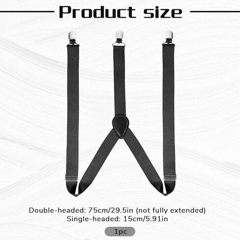 حمالات رجالي سوداء، حمالات سهرة قابلة للتعديل مع 3 مشابك معدنية، حمالات رجالي على شكل حرف Y شديدة التحمل، حمالات رجالية للسراويل in Kuwait